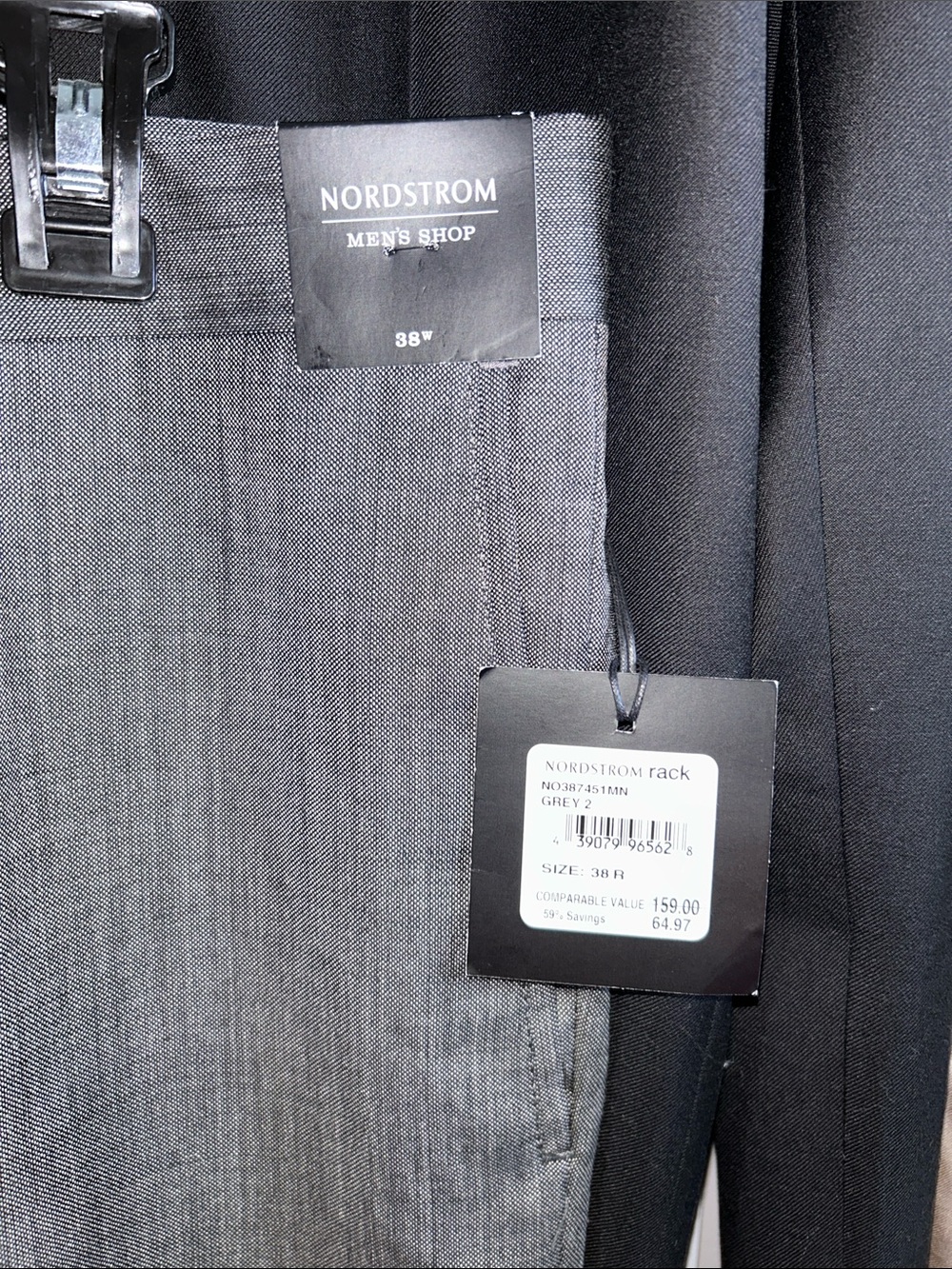 NWT 3x Nordstrom Men's Dress Pants Trio - 2x size 38 Black, Gray & Tan 38x34 - Picture 3 of 16